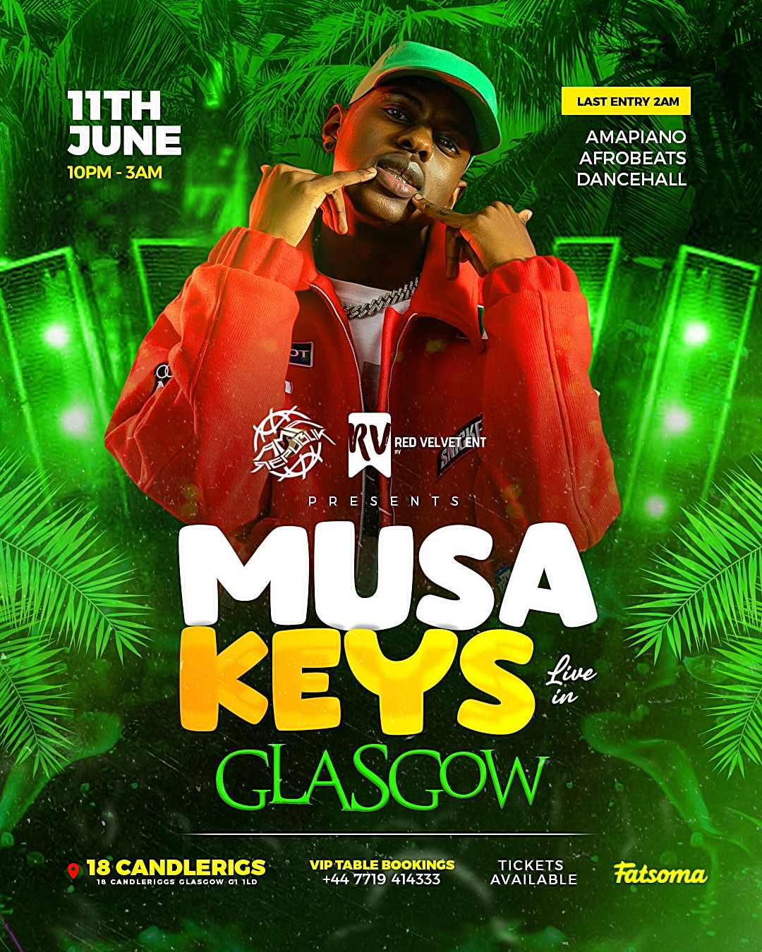 MUSA KEYS LIVE IN GLASGOW at 18 Candleriggs , Glasgow on 11th Jun 2022
