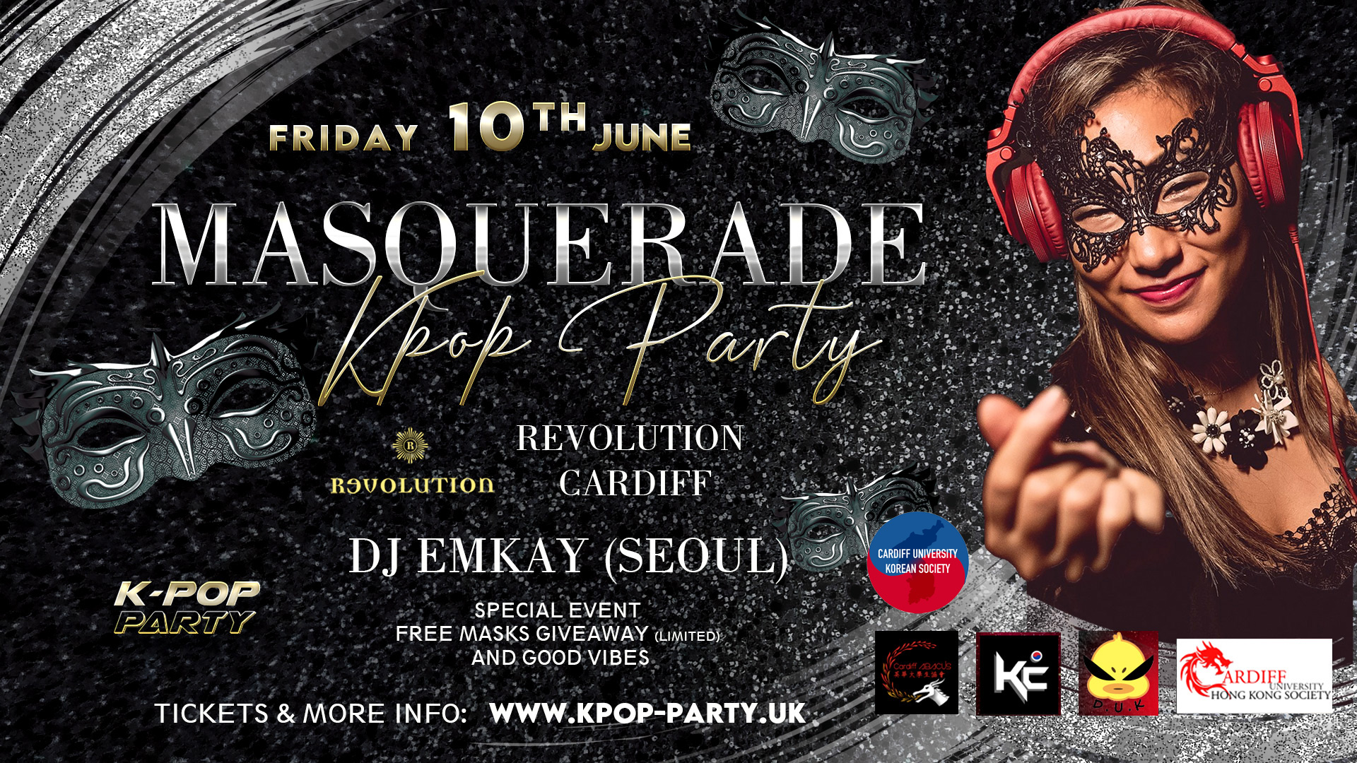 K-Pop Party Cardiff | MASQUERADE  with DJ EMKAY | Friday 10th June