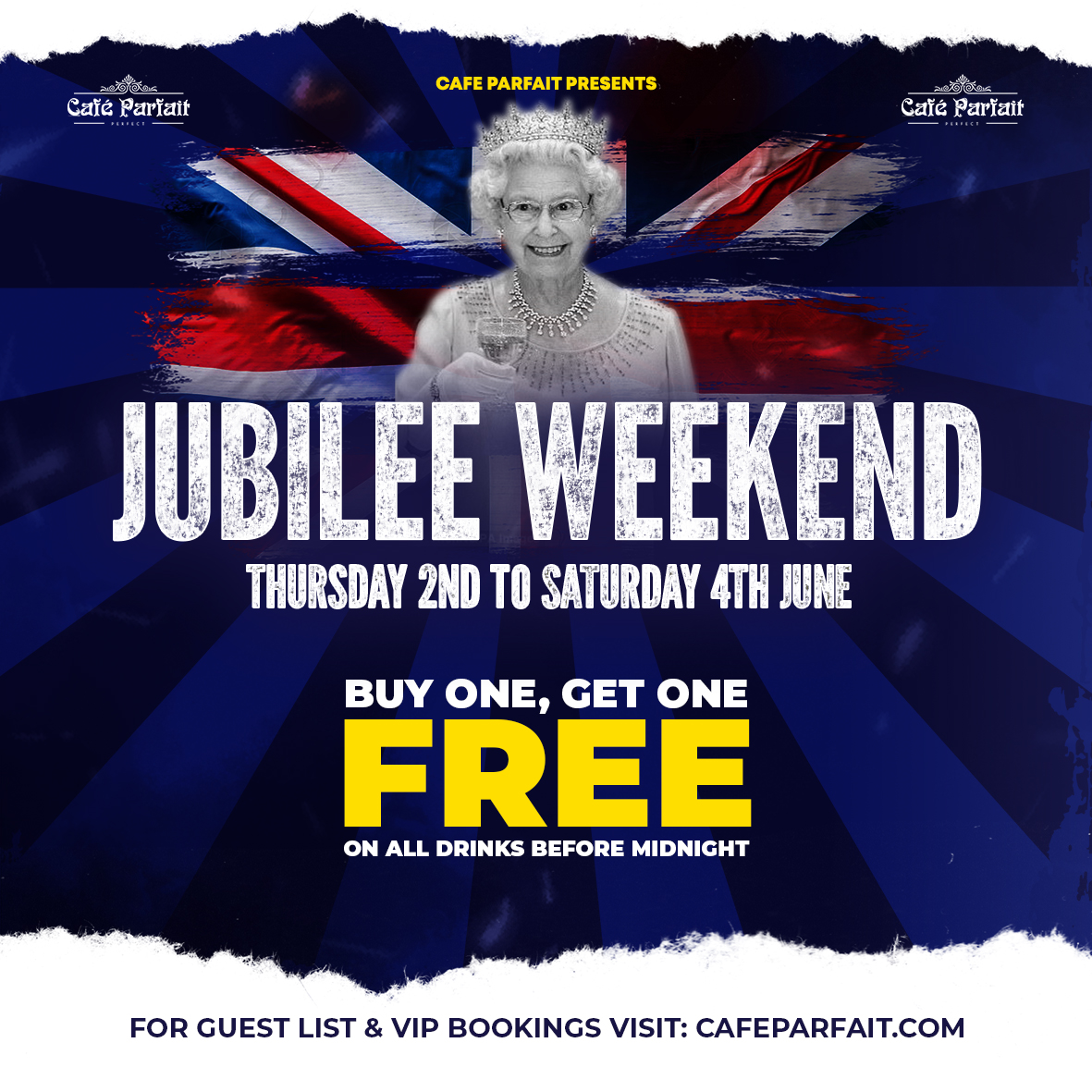 GET IT ON//JUBILEE SPECIAL//2-4-1 ON DRINKS B4 MIDNIGHT