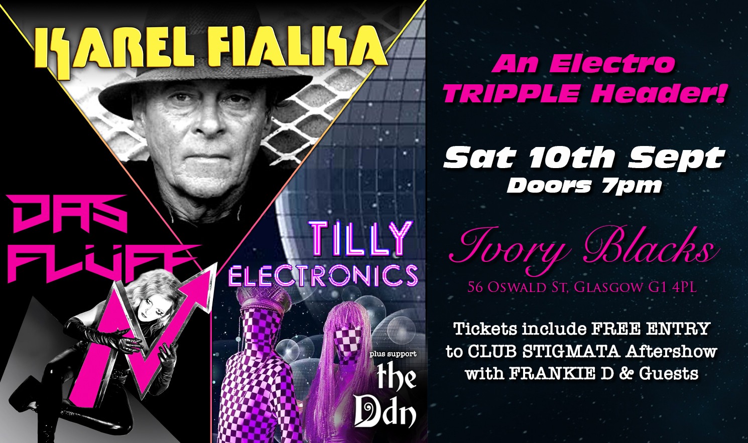 CANCELLED!     KAREL FIALKA + DAS FLÜFF + TILLY ELECTRONICS Triple  Header Show + The DDN