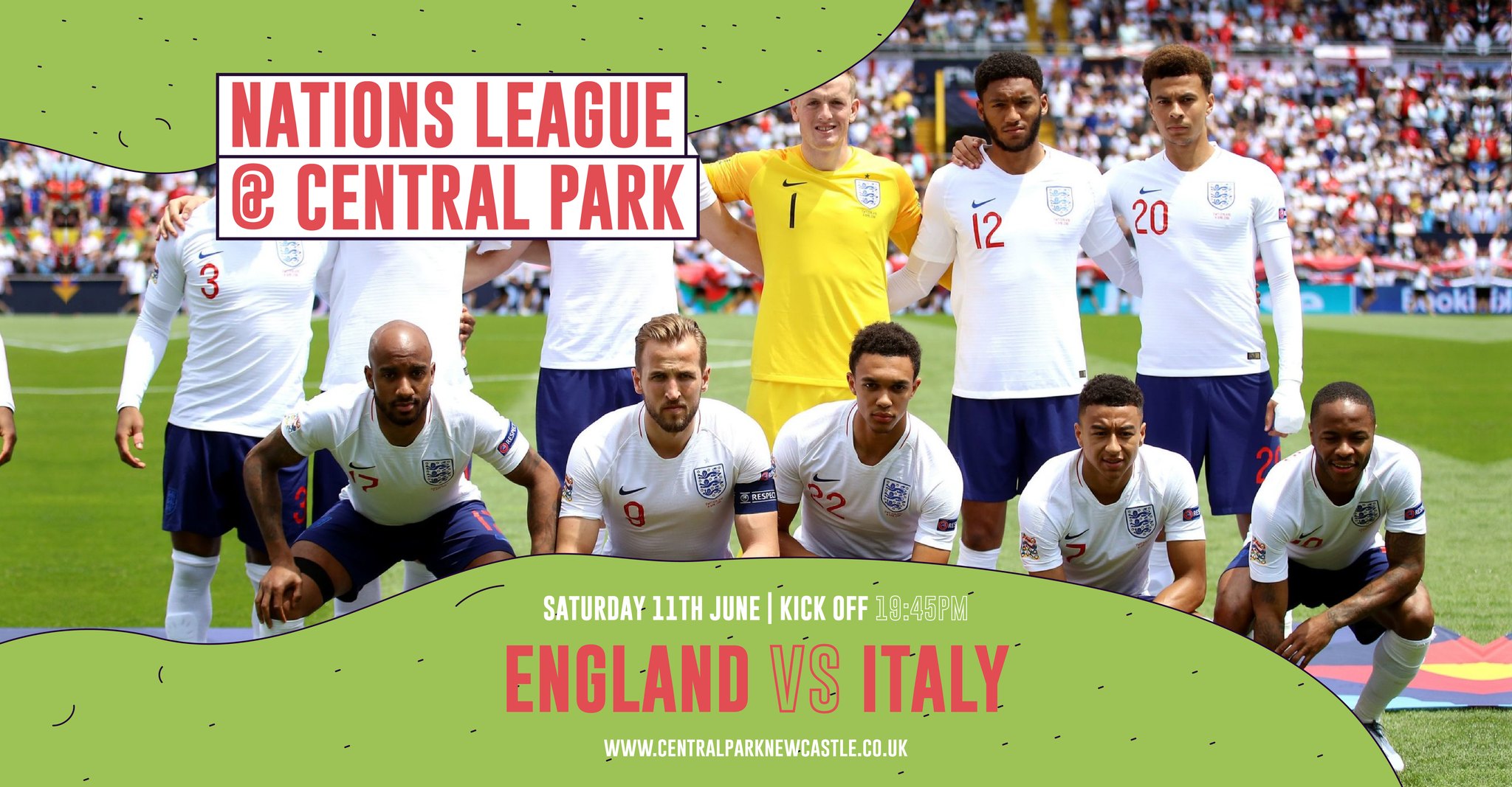 England Vs Italy – Nations League – Screened Live At Central Park