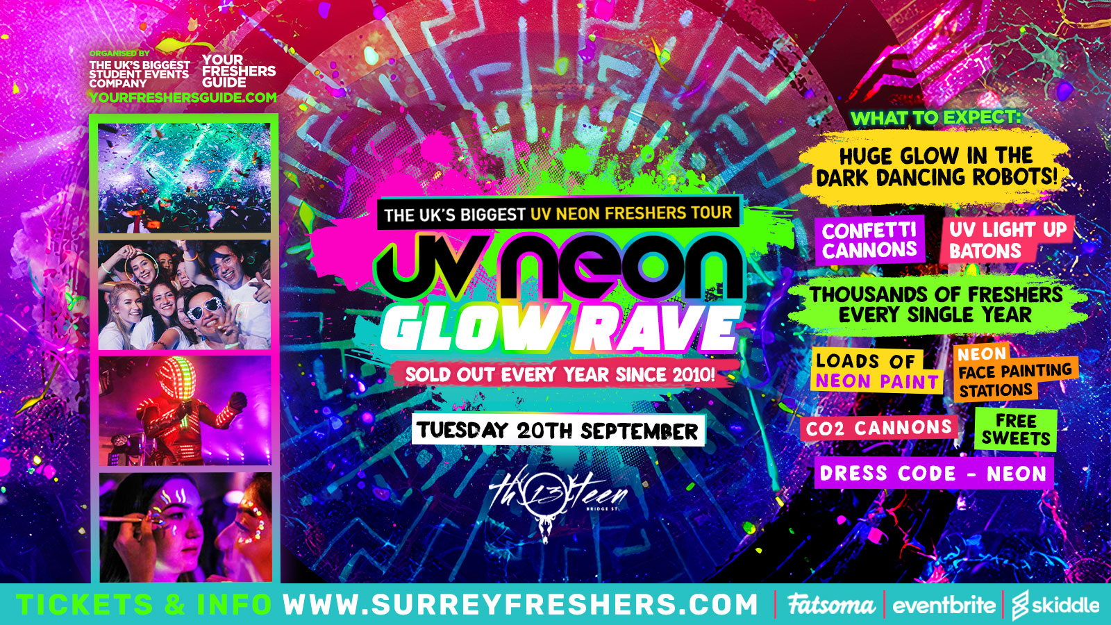 [TONIGHT] – UV Neon Glow Rave / Surrey Freshers 2022 / Guildford Freshers 2022