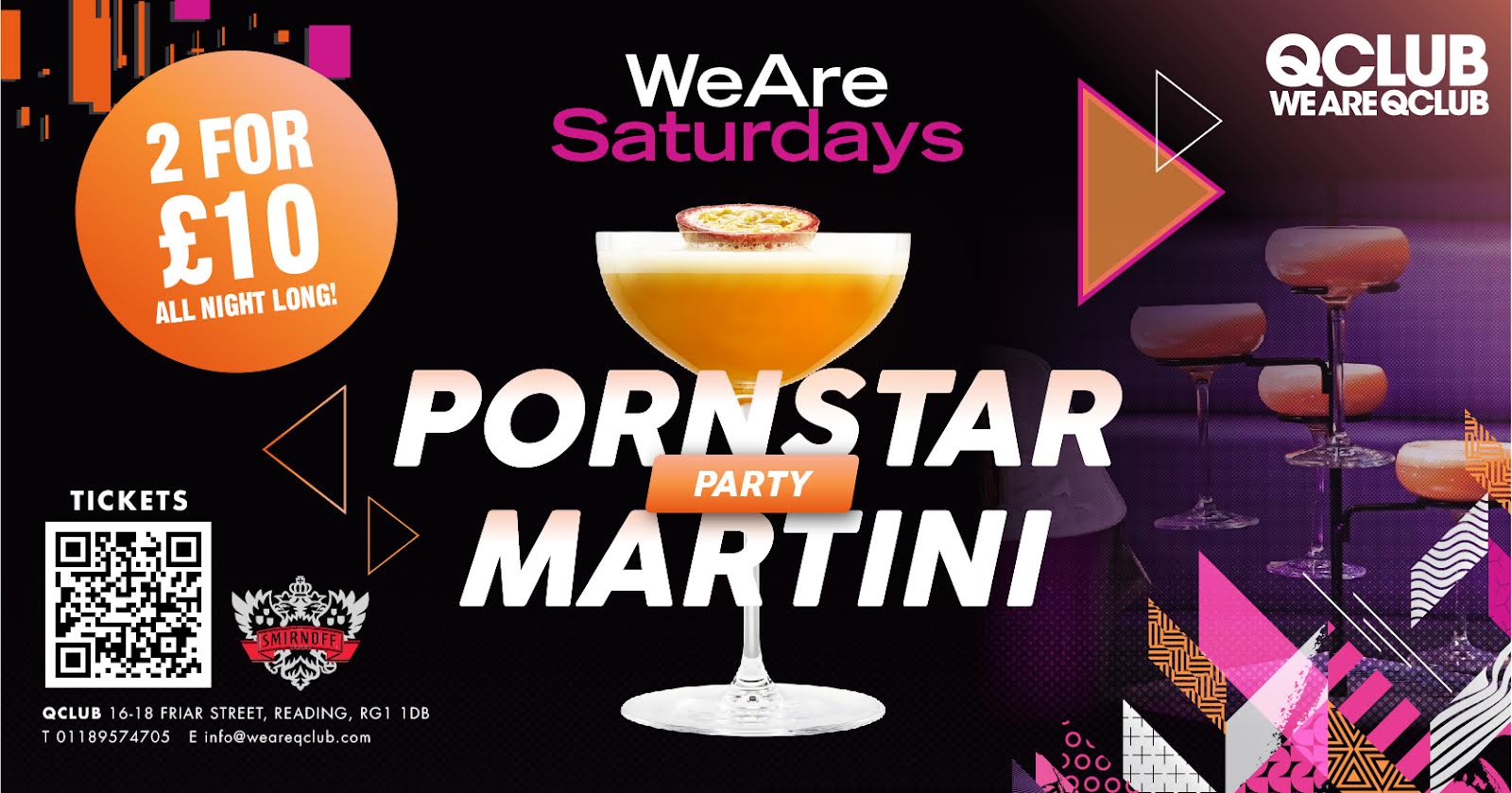 THE PORNSTAR MARTINI PARTY TONIGHT - FINAL 22 TICKETS LEFT at Q Club,  Reading on 7th May 2022 | Fatsoma