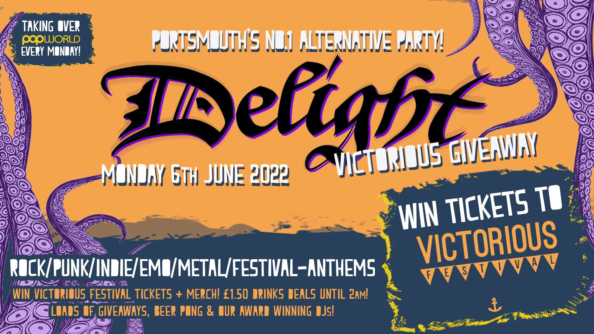 Delight Victorious festival tickets giveaway at Popworld Portsmouth