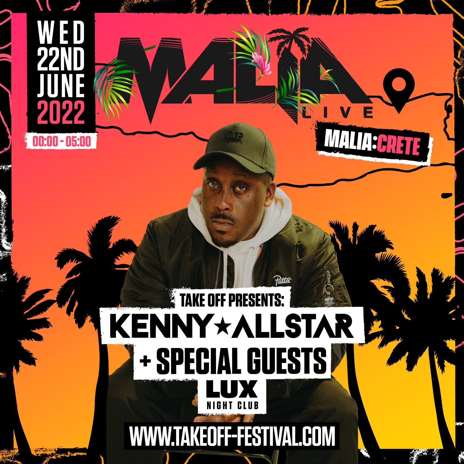 Take Off Presents: MALIA LIVE ft KENNY ALLSTAR LUX Club Malia Greece