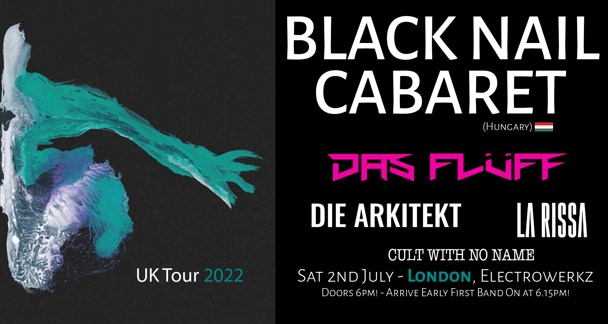 BLACK NAIL CABARET + Das Flüff + Die Arkitekt + La Rissa & Cult With No Name