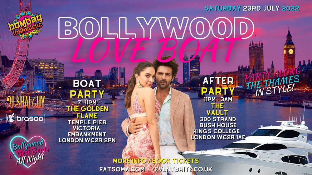 Bollywood Love Boat Party at TEMPLE PIER, London on 23rd Jul 2022 Fatsoma