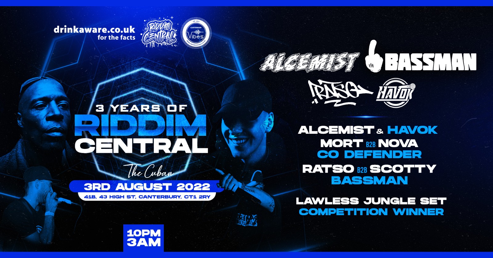 Canterbury Vibes & Riddim Central presents Bassman & Alcemist live PA @ The Cuban Canterbury
