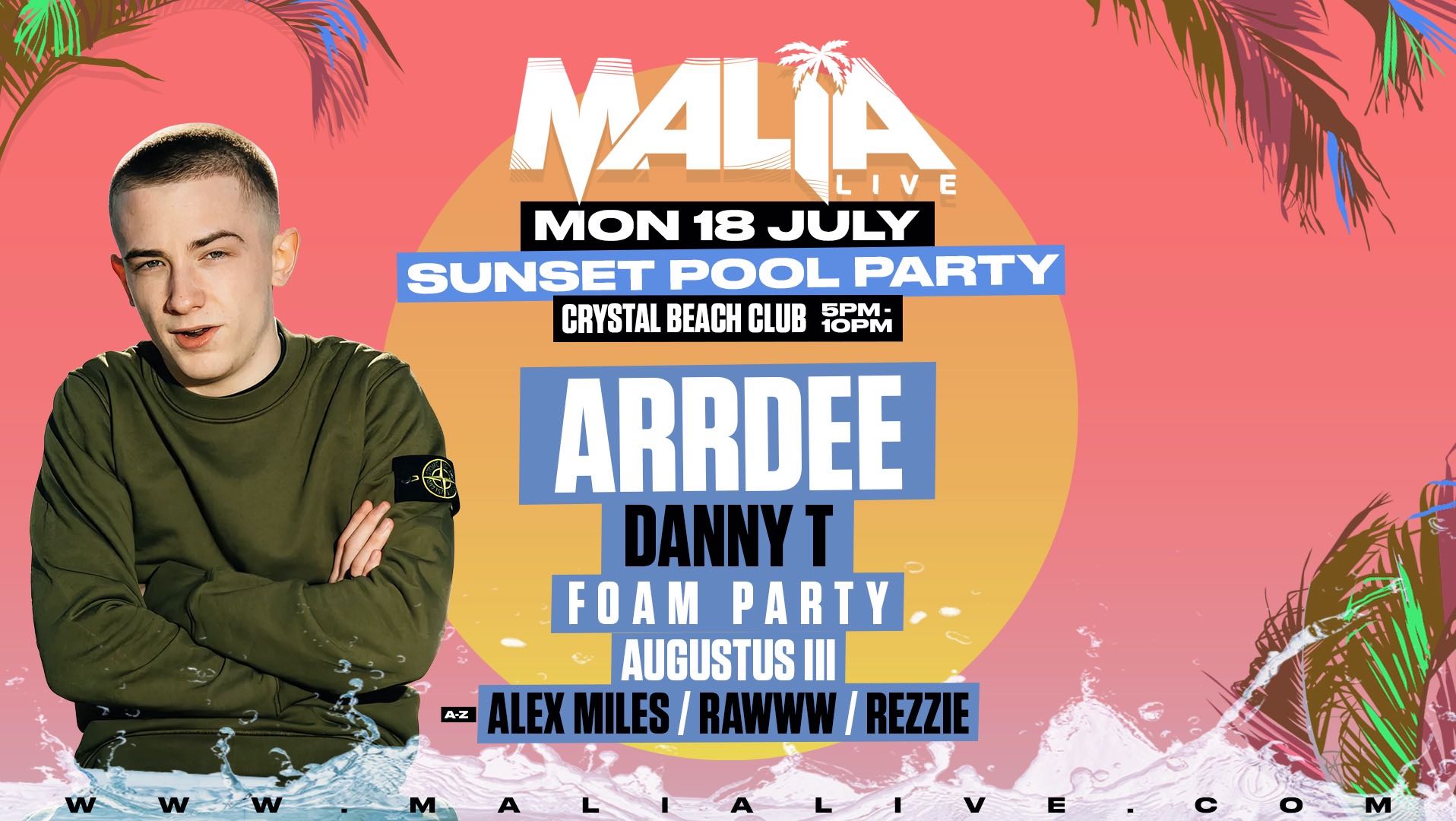 Malia Live Sunset Pool Party: Arrdee + Danny T