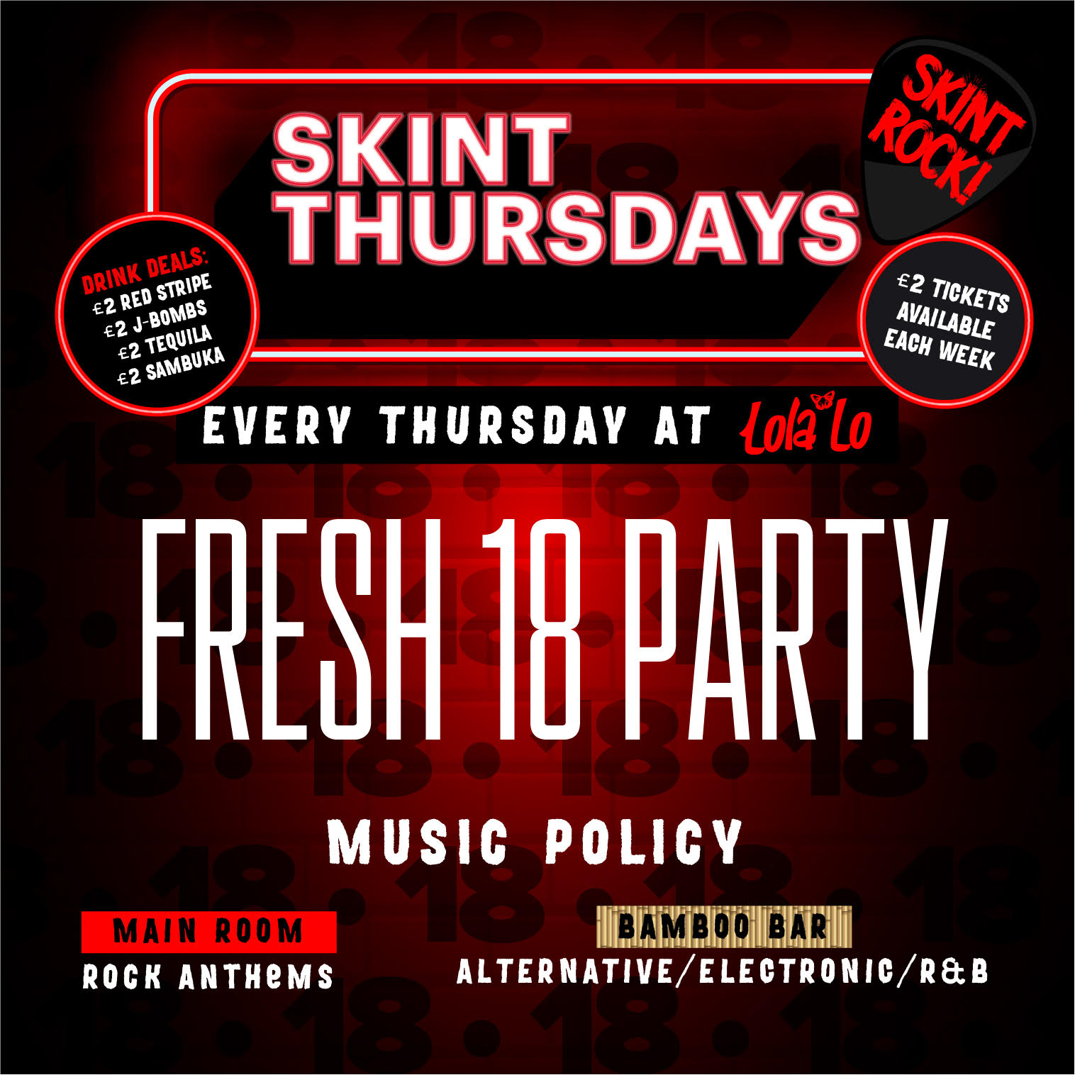 Skint Thursday – Fresh 18 Party🍾