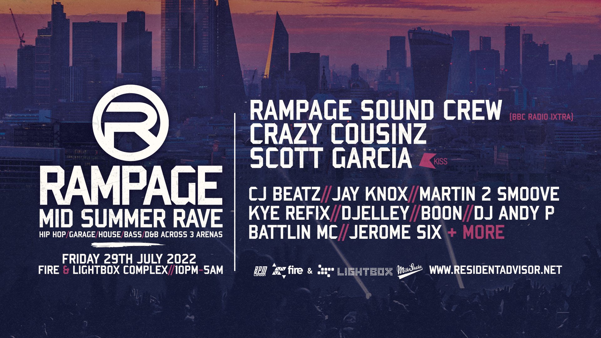 Rampage Sound Midsummer Rave Fire London Ft Crazy Cousinz, Scott