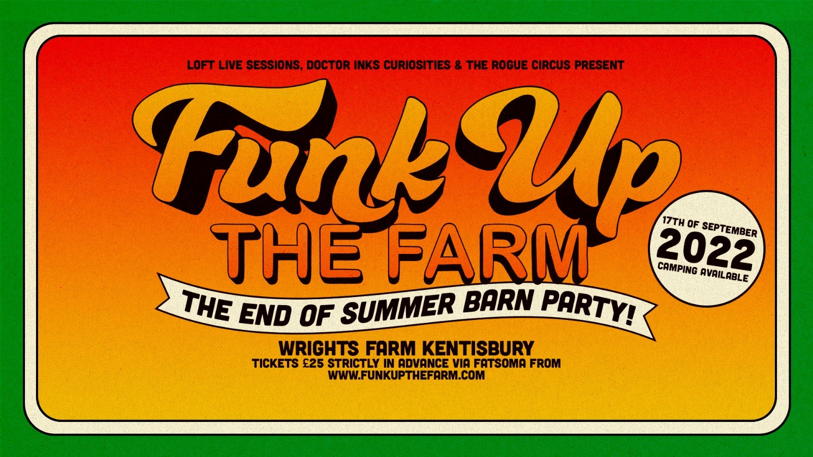 Funk Up The Farm, The End Of Summer Barn Party! at Wrights Care Farm