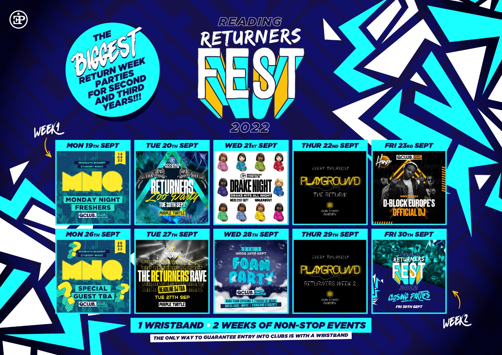 Reading Returners Fest 2022 (THE FULL 2 WEEK WRISTBAND)