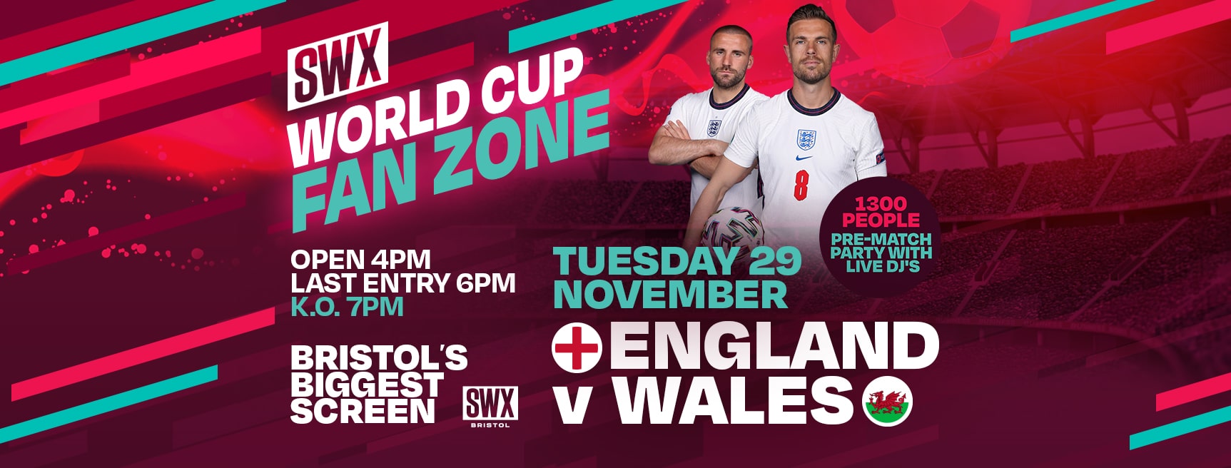 World Cup Fan Zone England V Wales at SWX, Bristol on 29th Nov 2022