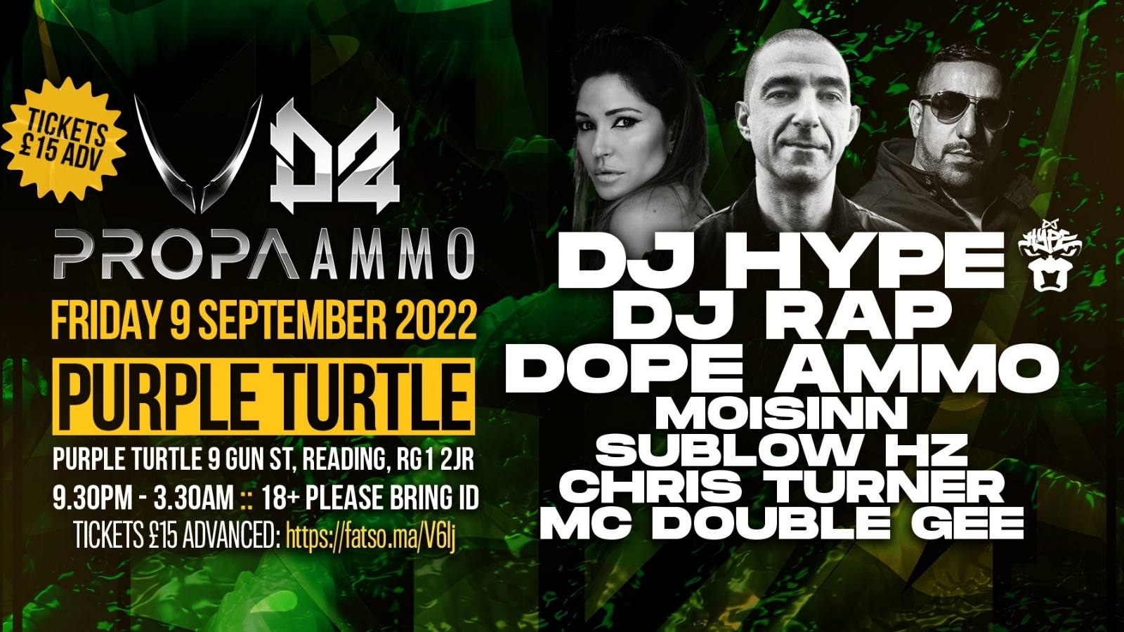 Propa Ammo Presents DJ HYPE, DJ RAP, DOPE AMMO and more at The Purple