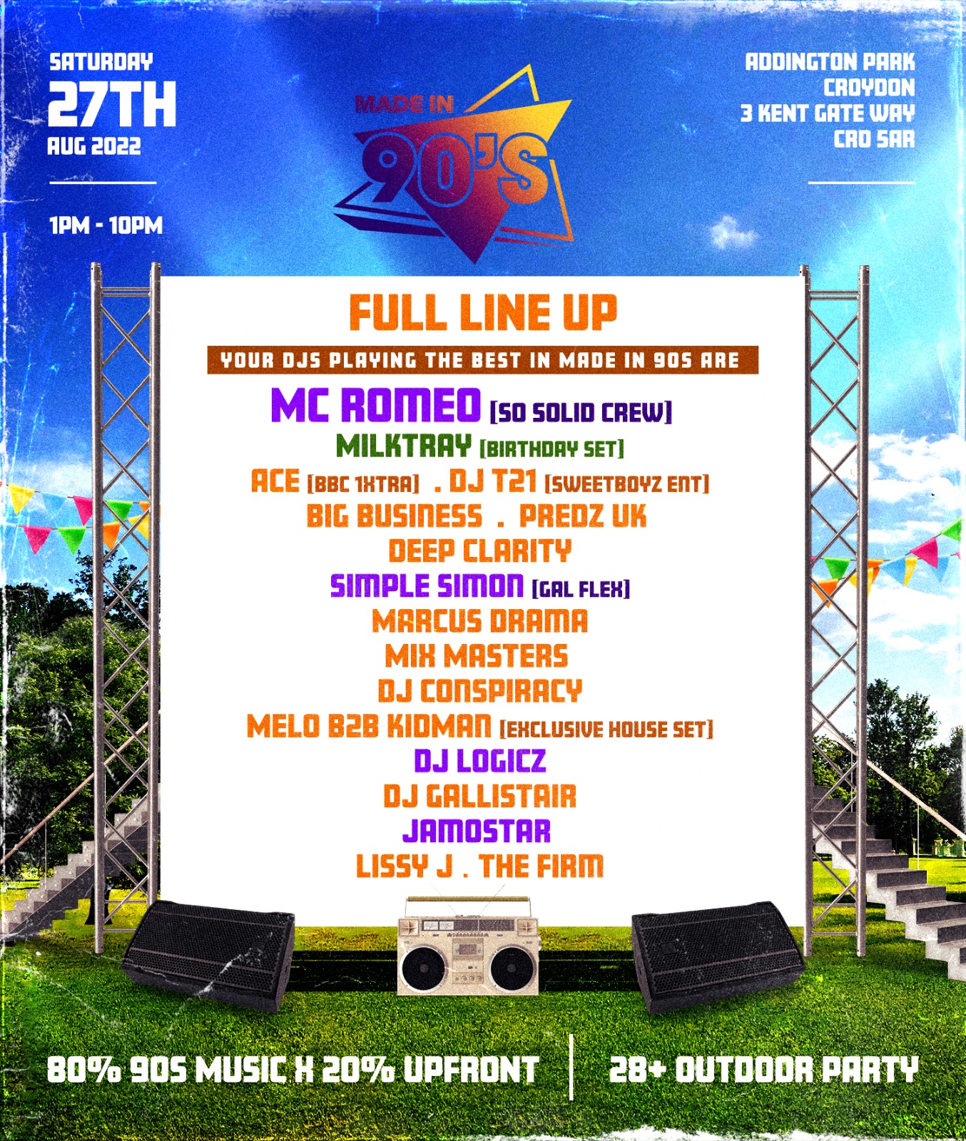 Made In 90s Festival at Addington Park, Croydon on 27th Aug 2022 Fatsoma