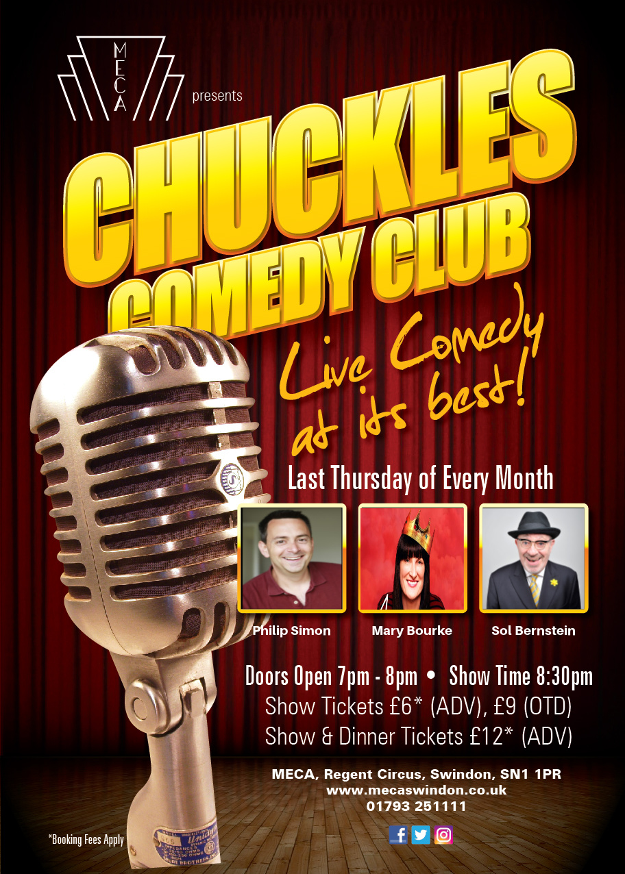 Chuckles Comedy Club July at M E C A, Swindon on 28th Jul 2022 Fatsoma
