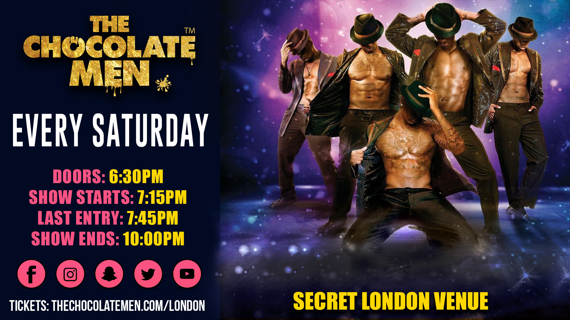 The Chocolate Men London Show - Live & Uncensored at BonBon Club, London on  1st Apr 2023 | Fatsoma