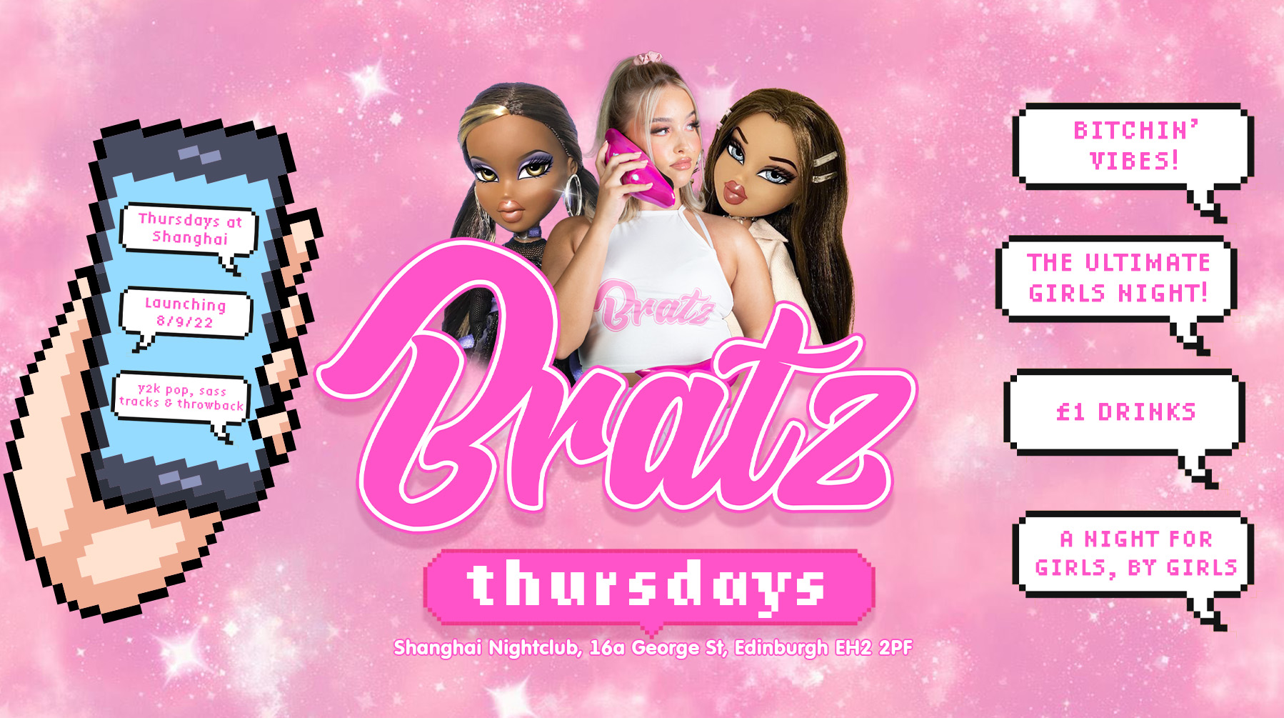 BRATZ THURSDAYS LAUNCH | THE ULTIMATE GIRLS NIGHT | SHANGHAI | £1 DRINKS | 8TH SEPTEMBER