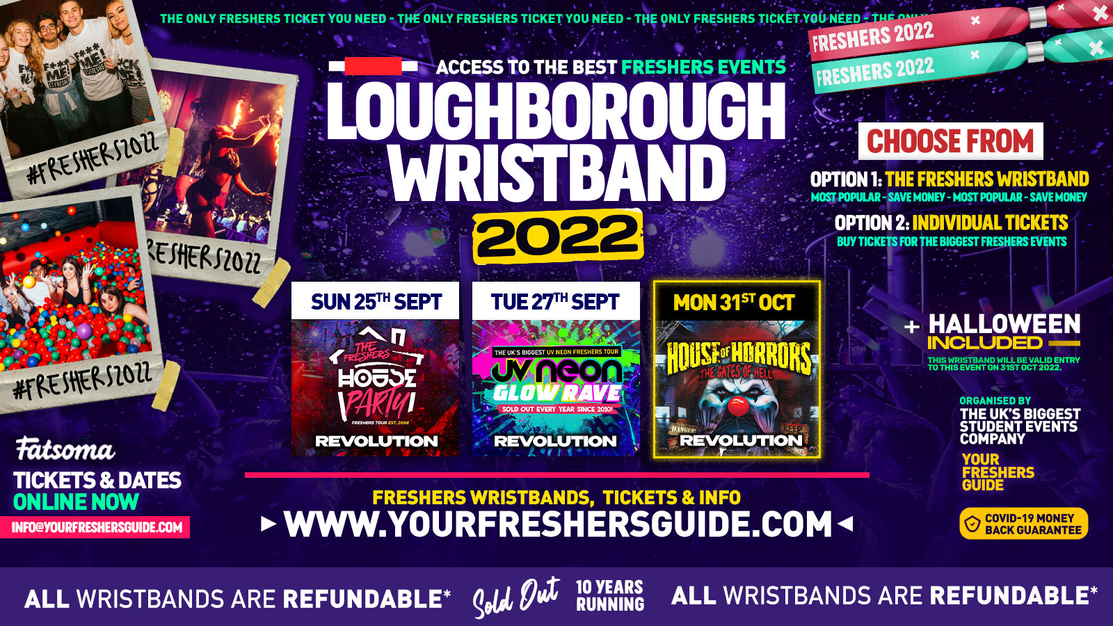 Loughborough Freshers Wristband 2022 The BIGGEST Events in