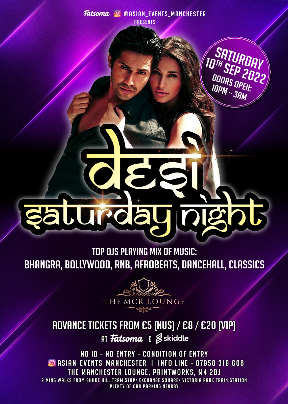 Desi Saturday Night - Welcome to Manchester at The Lounge, Manchester ...