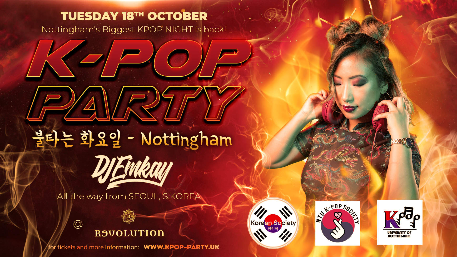 K-Pop Party Nottingham – FIRE TOUR  with DJ EMKAY |  Tuesday 18th October