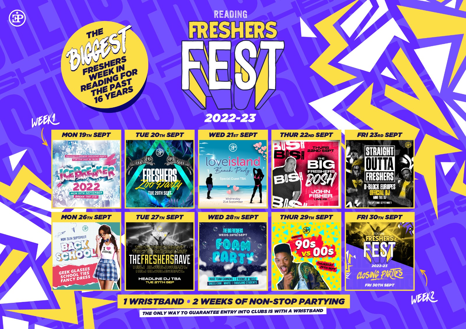 General Wristband – Freshers Fest 22/23 (BUY THIS IF YOU DON’T KNOW YOUR HALLS YET)