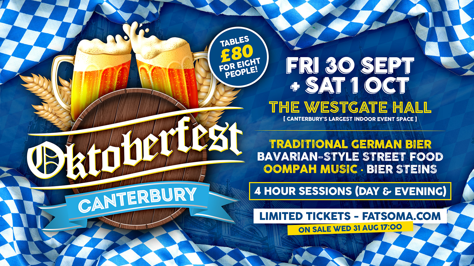 CANTERBURY OKTOBERFEST 30th SEPT [Evening Session 1900] at Westgate Hall, Canterbury on 30th