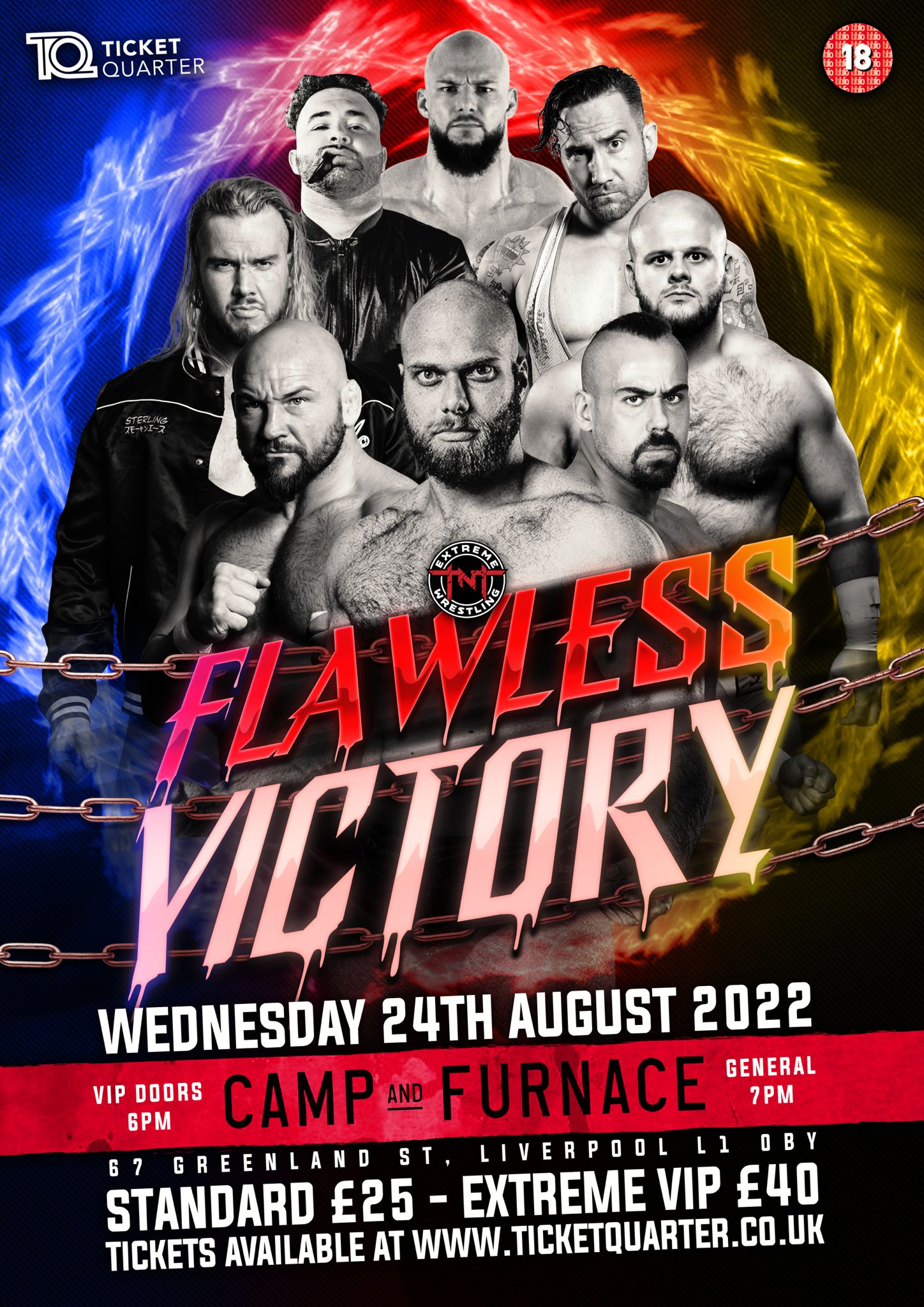 TNT Extreme Wrestling Flawless Victory at Camp and Furnace, Liverpool