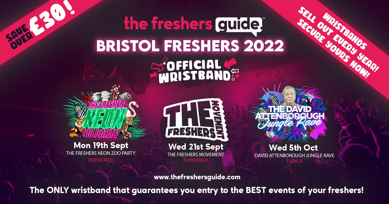 Bristol Freshers Guide Wristband Bundle 2022 The OFFICIAL & BIGGEST