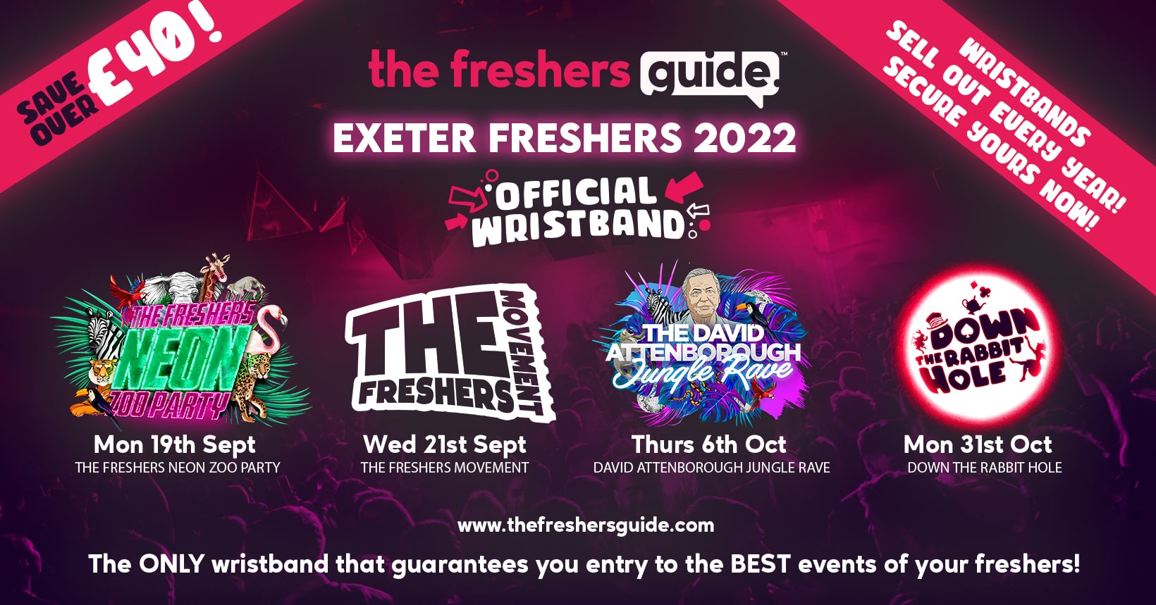 Exeter Freshers Guide Wristband Bundle 2022 The OFFICIAL & BIGGEST