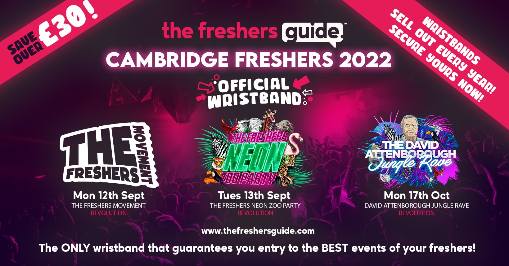 Cambridge Freshers Guide Wristband Bundle 2022 The OFFICIAL & BIGGEST