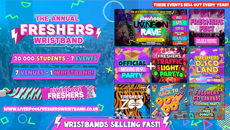 ANNUAL LIVERPOOL UNI FRESHERS WEEK WRISTBAND (LAST 100 WRISTBANDS ...