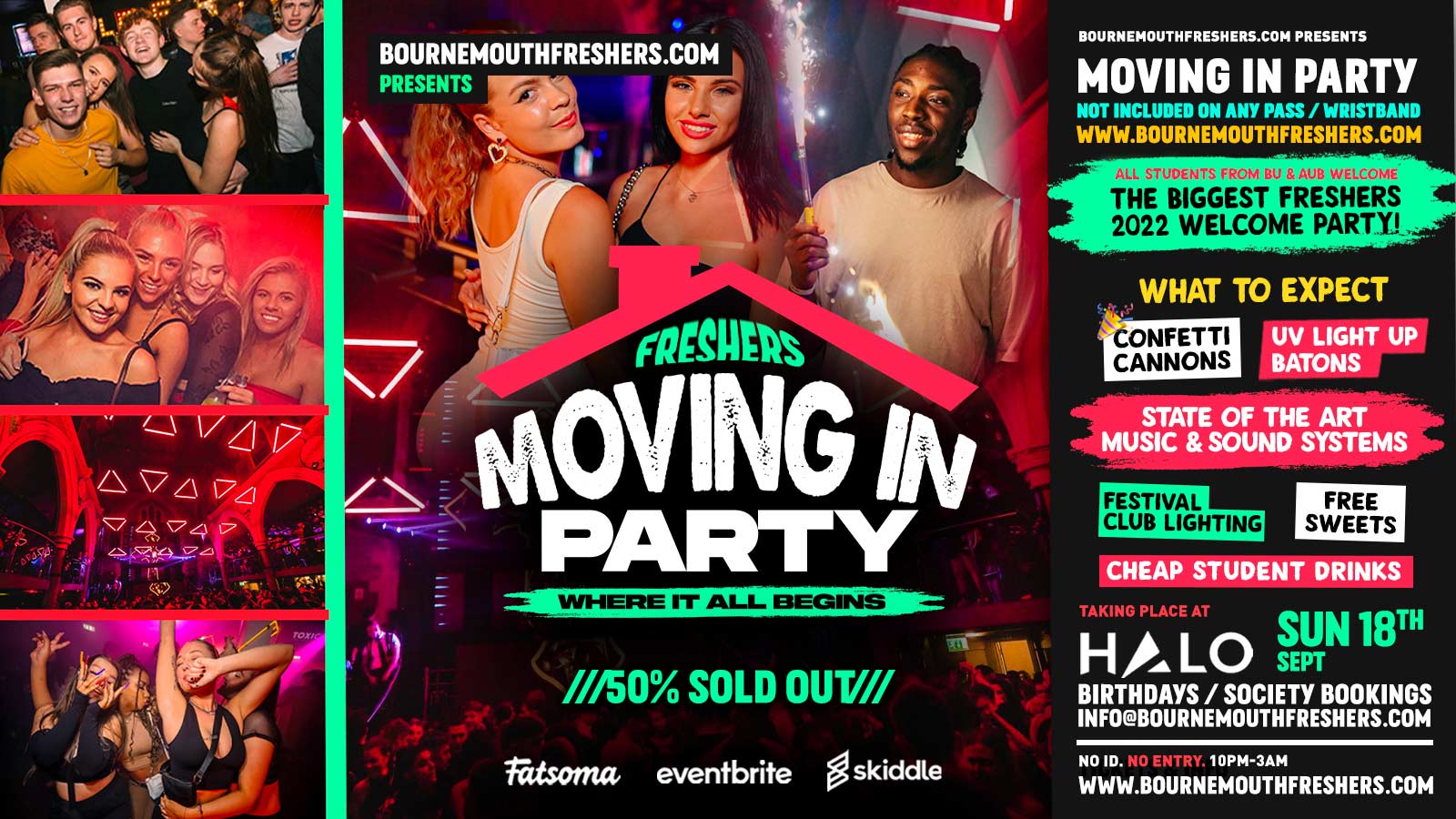 The Freshers Moving In Party – TOMORROW – Bournemouth Freshers 2022 | www.bournemouthfreshers.com – ⚠️ UNDER 200 TICKETS REMAINING ⚠️