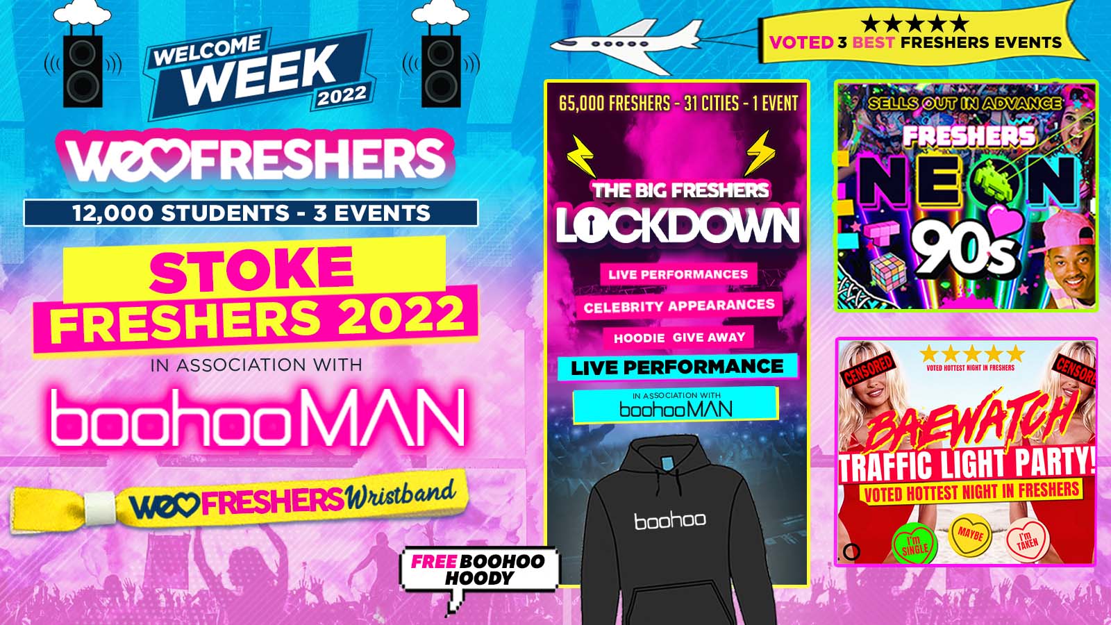 We Love Stoke Freshers Ultimate Wristband 2022 In Association With Boohooman 90 Sold Out 1971