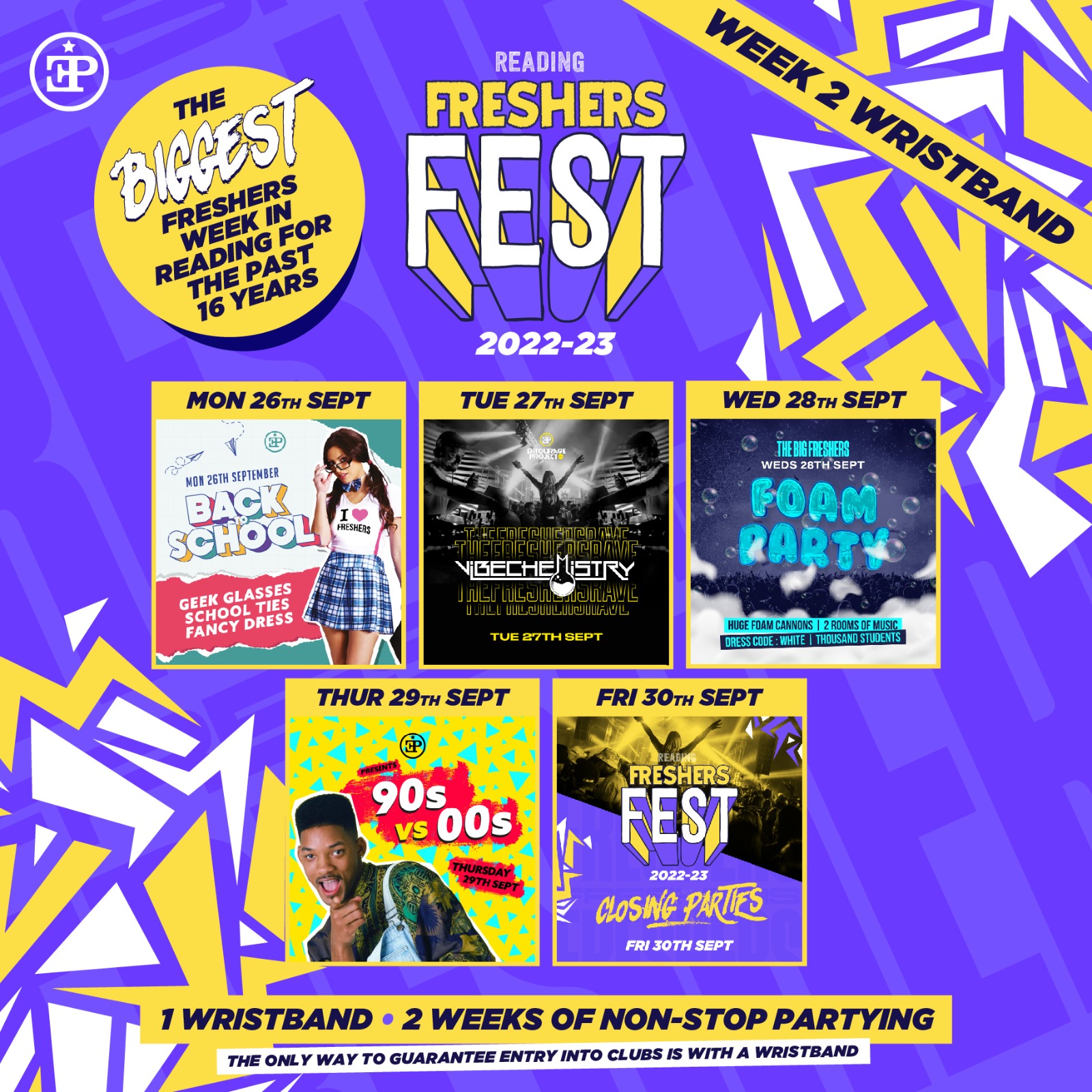 Freshers Fest Week 2 Wristband – Access To All Week 2 Events