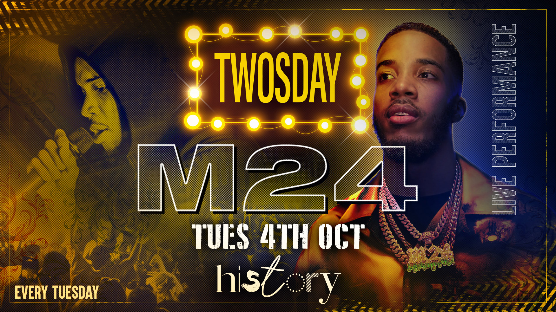 ‘M24’  🎤 (live Performance)  TWOSDAY ⭐️  2-4-1 DRINKS 🍹MCR’s BIGGEST Tuesday 3 Years Running 🏆