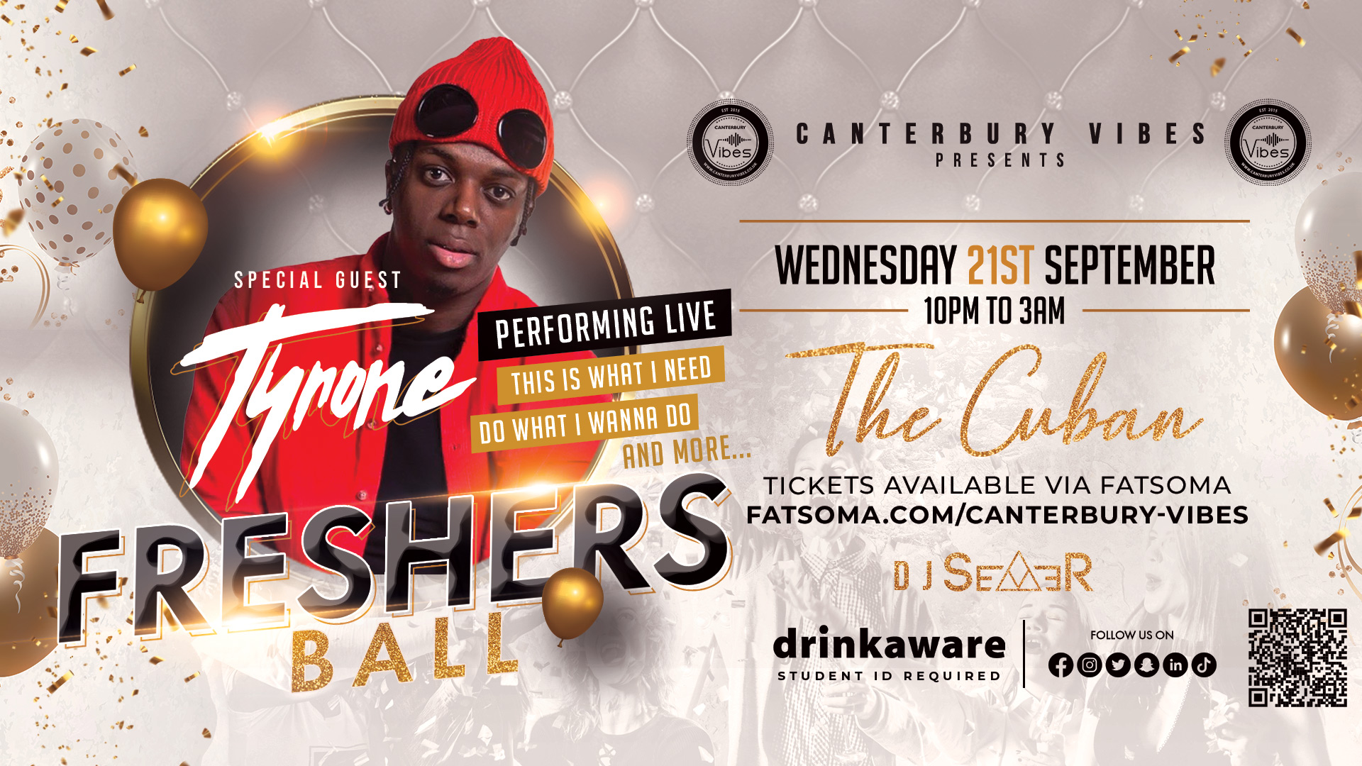 Freshers Ball – Special Guest TYRONE live performance