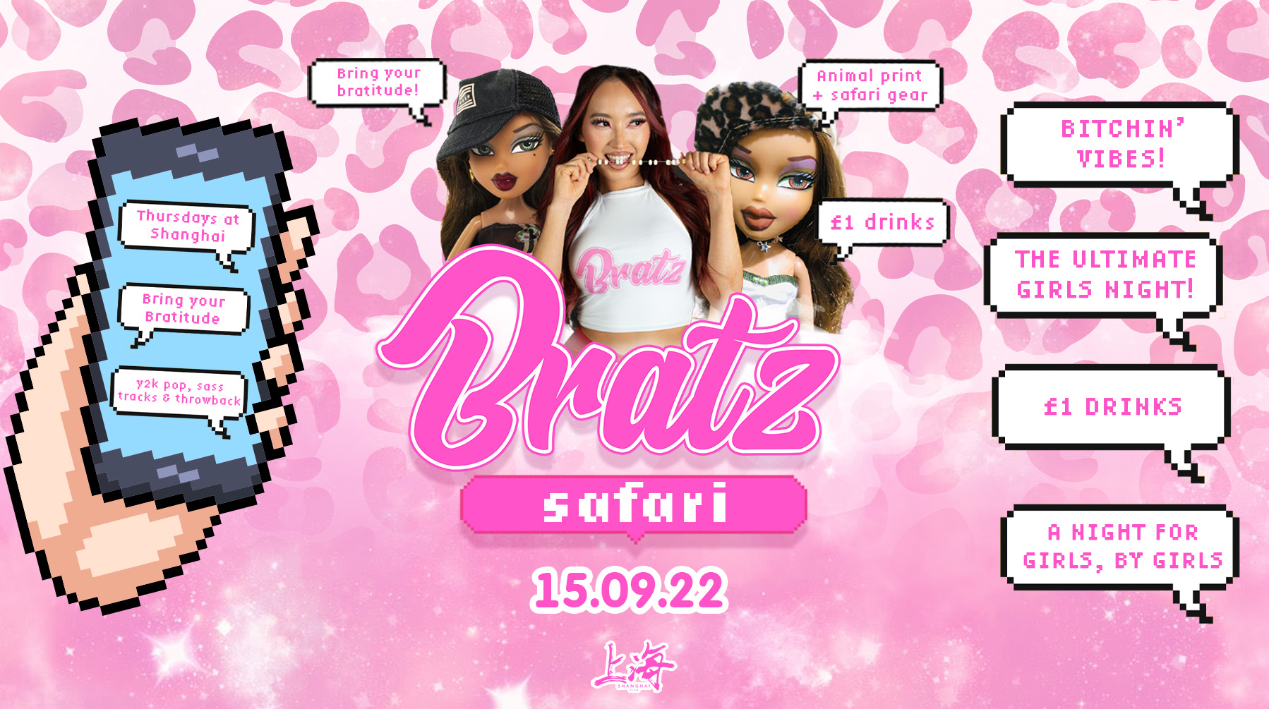 BRATZ THURSDAYS | BRATZ SAFARI | SHANGHAI | £1 DRINKS | 15TH SEPTEMBER