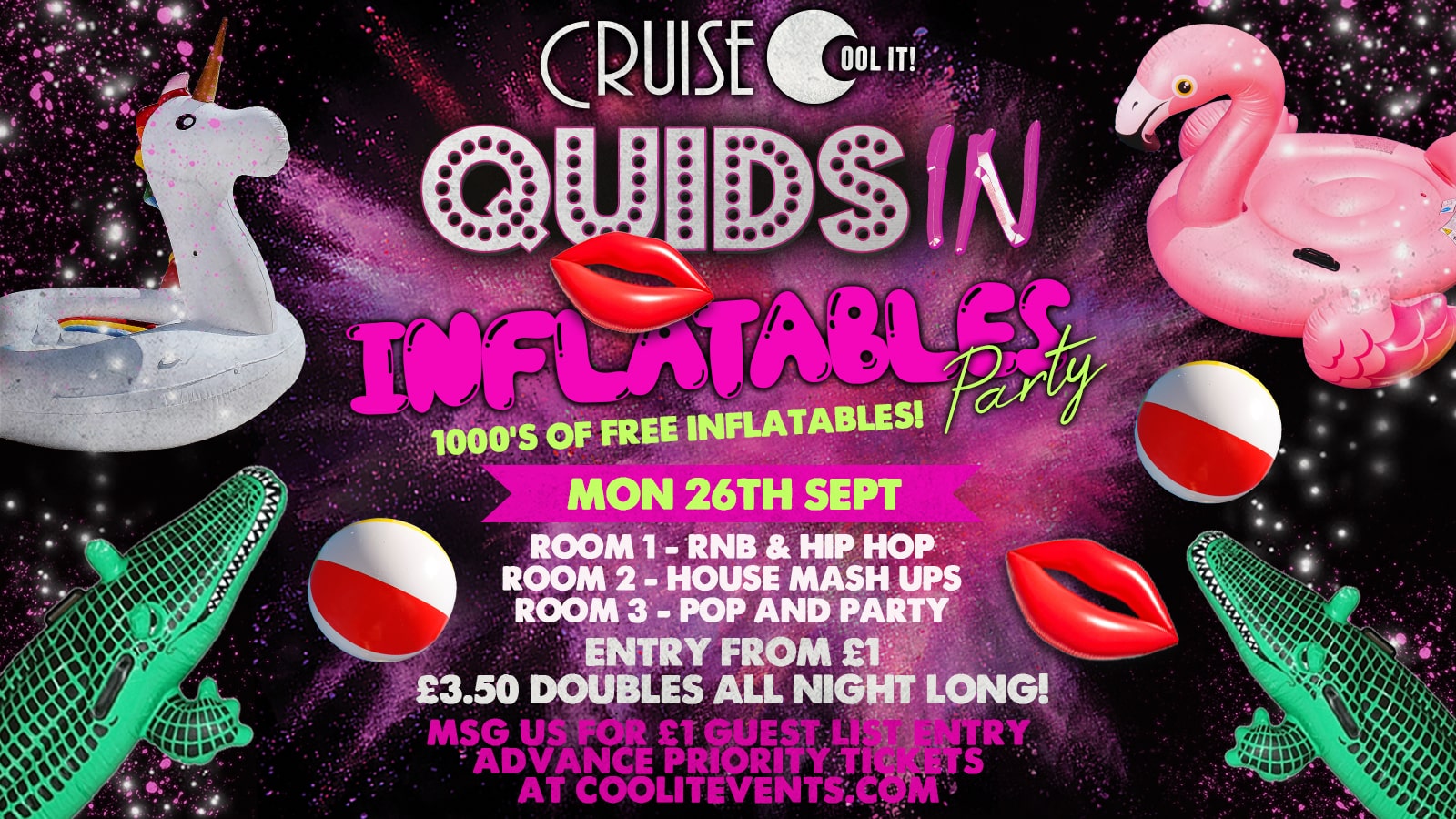 Quids In Mondays  : INFLATABLES PARTY!