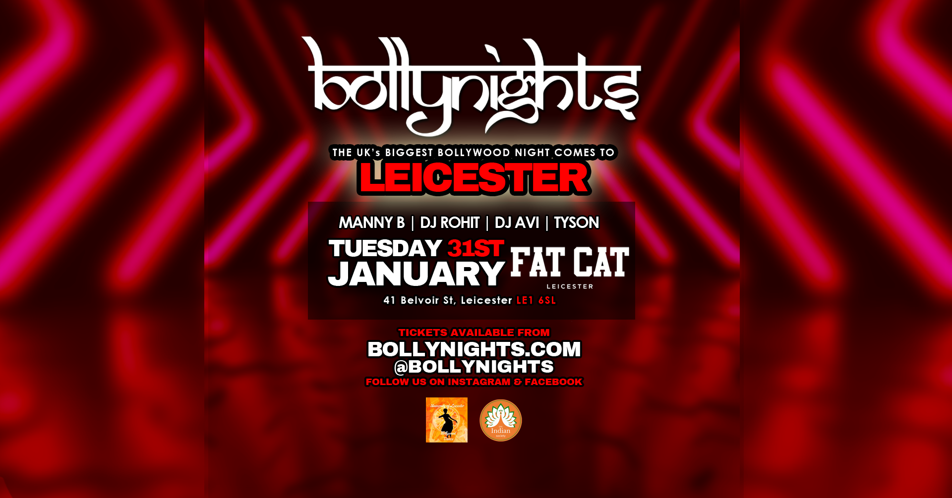 Bollynights Leicester: End of Exams Tuesday  31st January  | FAT CAT