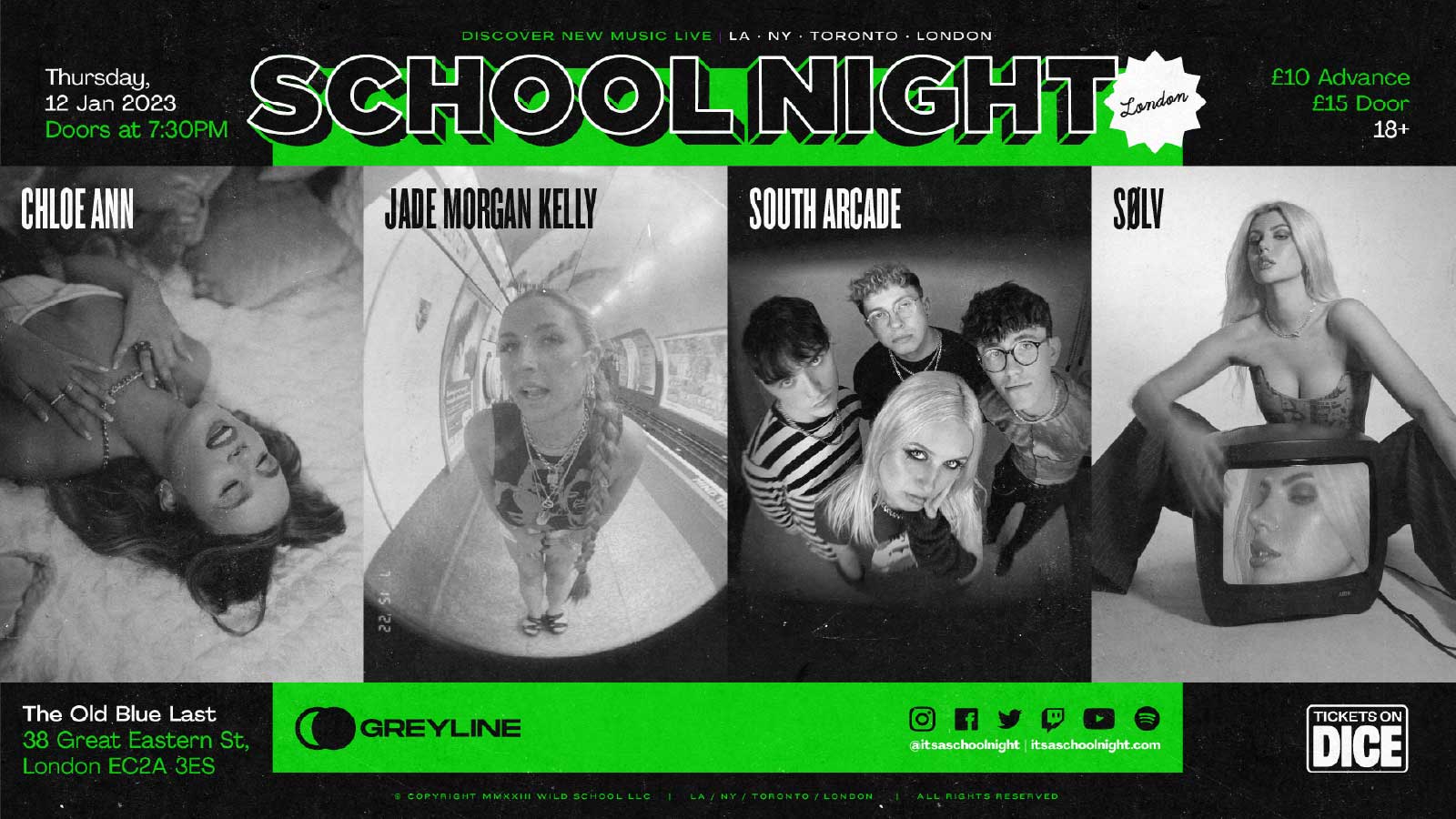 School Night London: Sølv, South Arcade, Jade Morgan Kelly, Chloe Ann | London, Old Blue Last