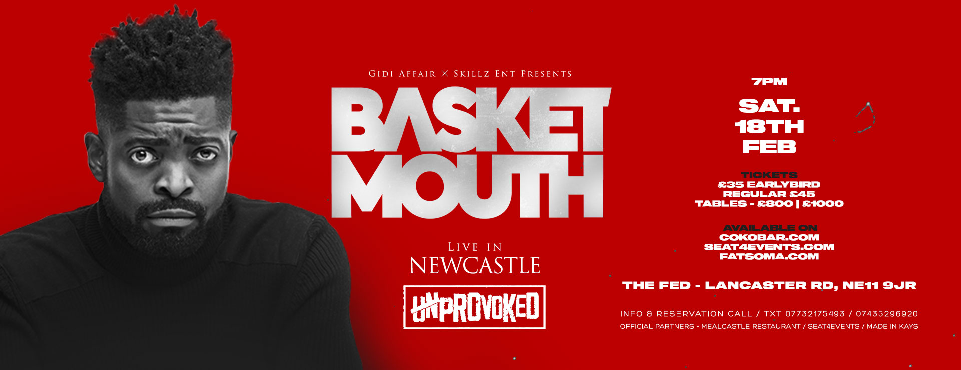 Basketmouth Live In Newcastle | Unprovoked At The Fed, Gateshead On ...