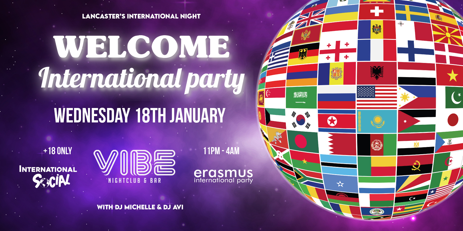 Welcome International Party Lancaster – Wednesday 18th January