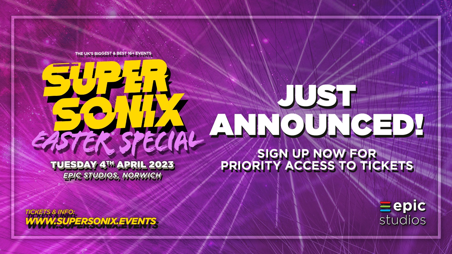 Super Sonix 16+ Easter Special : Norwich