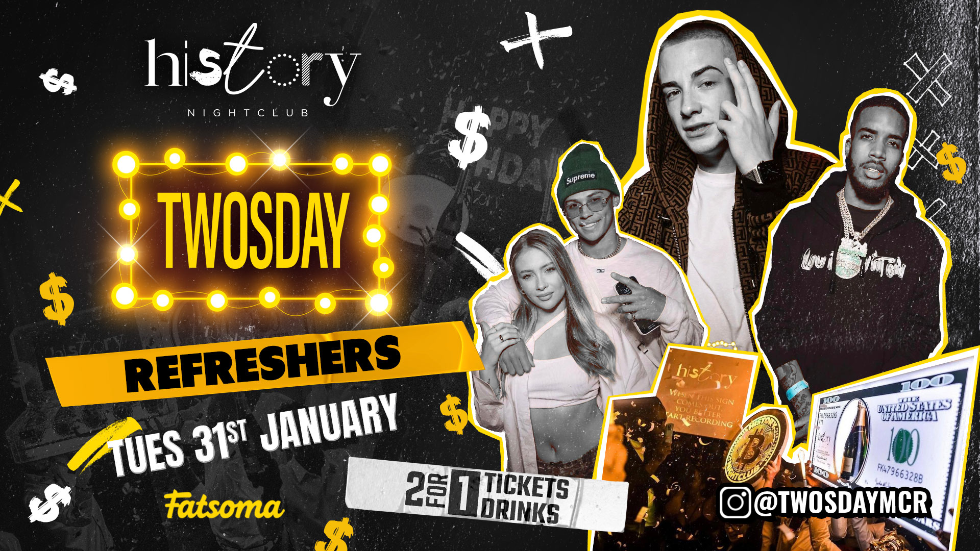 TWOSDAY | REFRESHERS OPENING ✌️ Voted Manchester’s Favourite Tuesday 💰 2FOR1 DRINKS & TICKETS