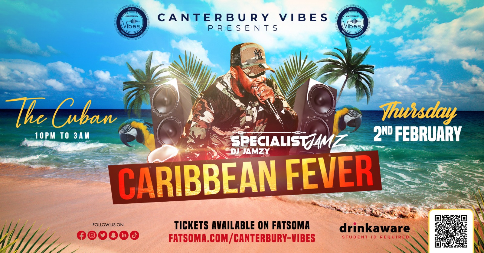 CARRIBEAN FEVER – DJ JAMZY (Tickets available on the door)