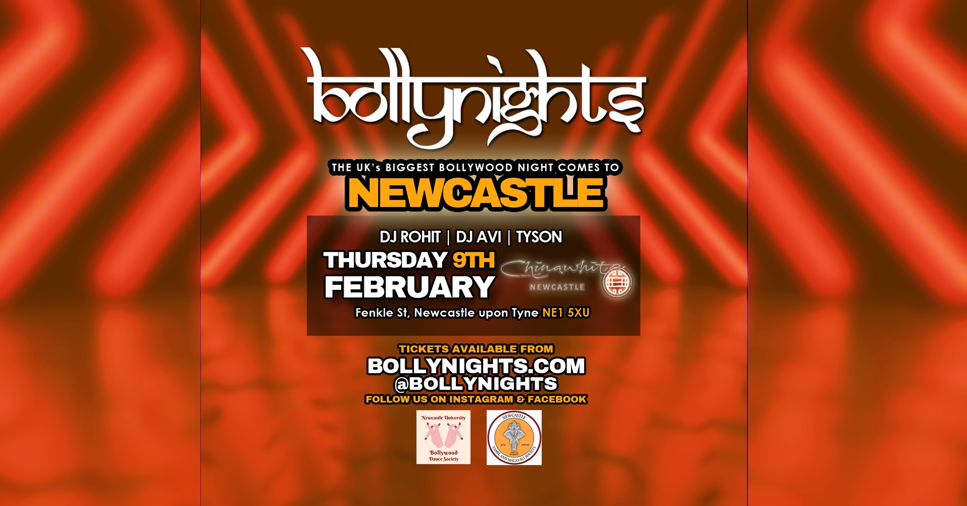 Bollynights Newcastle – Thursday 9th February | Chinawhite