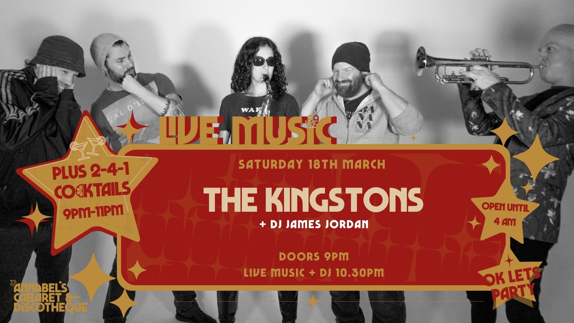 Live Music: THE KINGSTONS // Annabel’s Cabaret & Discotheque