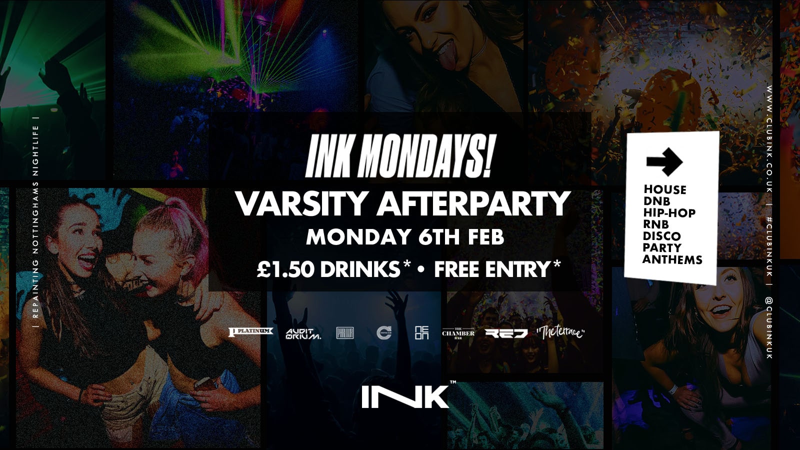 INK MONDAYS • VARSITY ICE HOCKEY AFTERPARTY! FREE ENTRY 🎉 | Drinks £1.50*